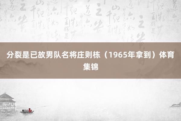 分裂是已故男队名将庄则栋（1965年拿到）体育集锦