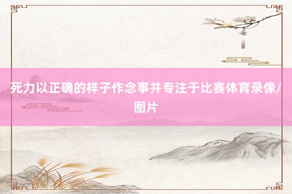 死力以正确的样子作念事并专注于比赛体育录像/图片