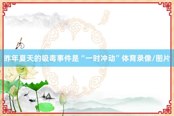 昨年夏天的吸毒事件是“一时冲动”体育录像/图片